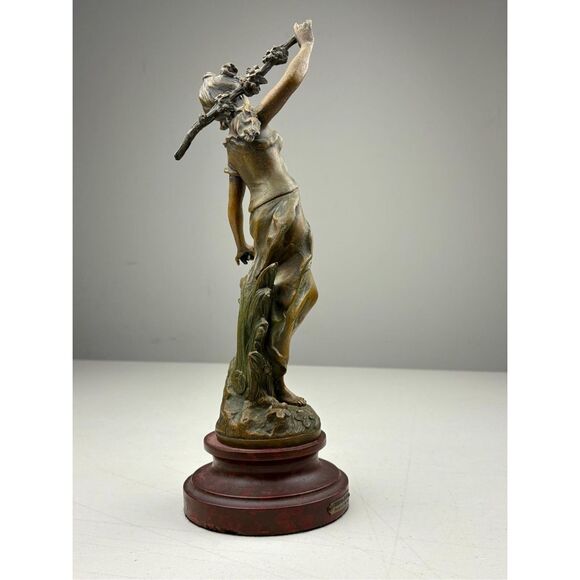 Antique L & F Moreau Chemin des Fleurs Spelter Bronze Woman Sculpture France - Picture 11 of 14